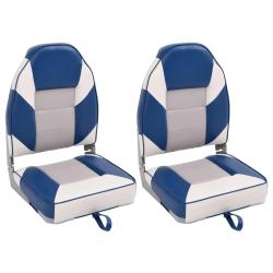 Si&egrave;ges de bateau pliables lot de 2 &agrave; dossier haut 39x43x58 cm