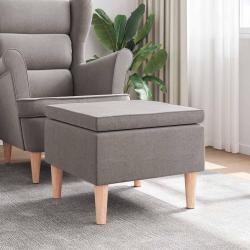 Tabouret avec pieds en bois Taupe Tissu