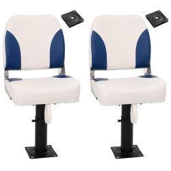 Si&egrave;ges bateau lot de 2 pi&eacute;destal hauteur r&eacute;glable pivotant 360&deg;