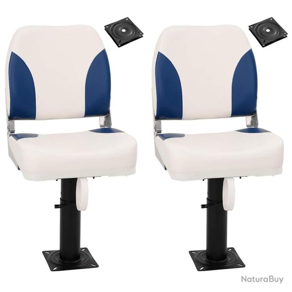 Si�ges bateau lot de 2 pi�destal hauteur r�glable pivotant 360�