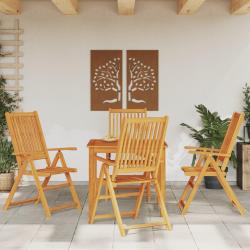 Ensemble &agrave; manger 5 pi&egrave;ces en bois d'acacia solide, 85 &times; 85 &times; 74 cm, pour la salle &agrave; manger