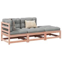 Salon de 3 pcs et coussins bois massif sapin de douglas
