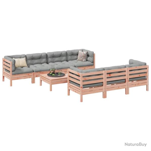 Salon de 8 pcs avec coussins sapin douglas solide