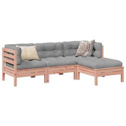 Salon de 4 pcs et coussins bois massif sapin de douglas