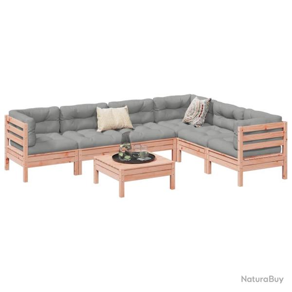 Salon de 7 pi�ces avec coussins, en bois massif sapin de douglas