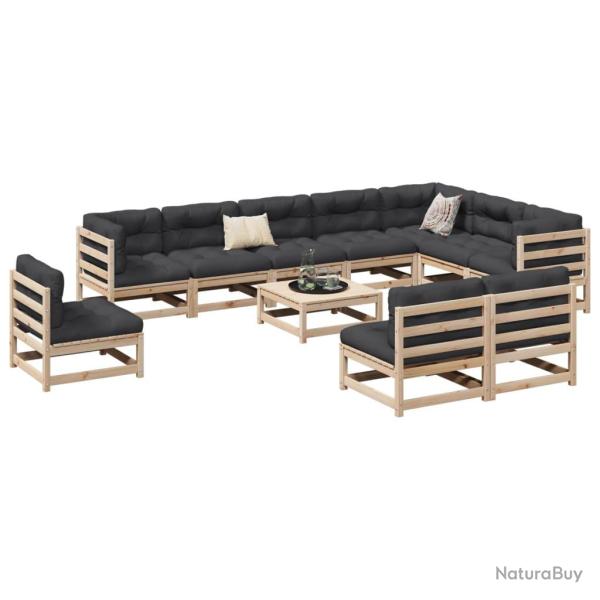 Salon de 11 pcs bois de pin massif