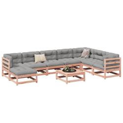 Salon de 9 pcs bois massif sapin de douglas