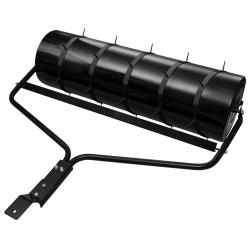 Rouleau de et de pelouse &agrave; tirer avec pinces a&eacute;rateur noir 63 L en fer