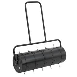 Rouleau &agrave; gazon de &agrave; tirer et colliers d'a&eacute;rateur 63 L fer acier