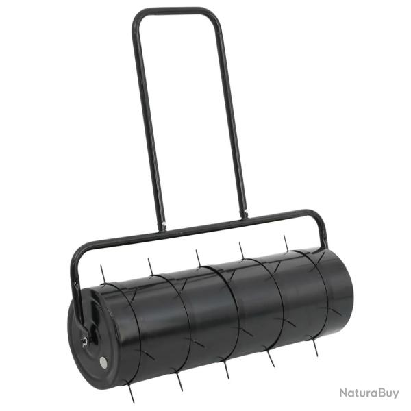 Rouleau � gazon de � tirer et colliers d'a�rateur 63 L fer acier