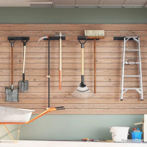 Supports muraux pour outils de 4 pcs noir acier