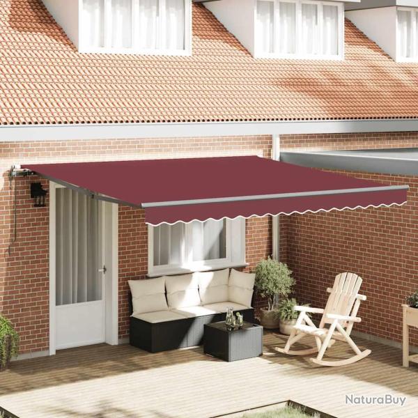 Auvent �lectrique, 100 % polyester, bordeaux, pour la terrasse, 4 � 3 m