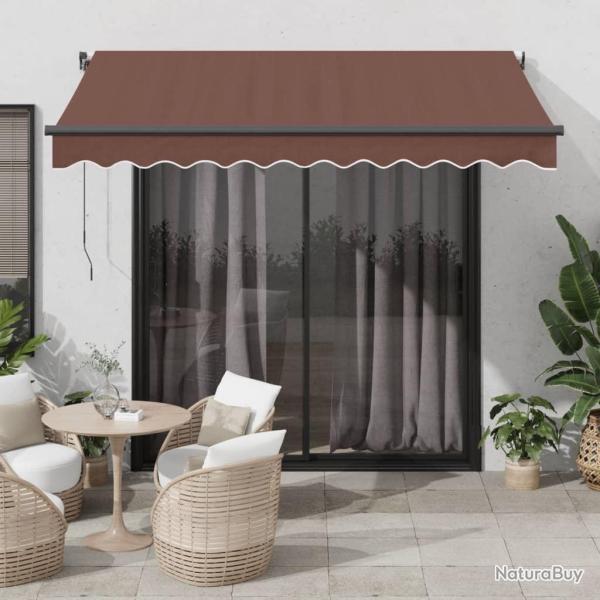 Auvent r�tractable automatique avec LED marron 350x250 cm