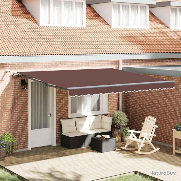 Auvent r�tractable automatique avec LED marron 400x300 cm