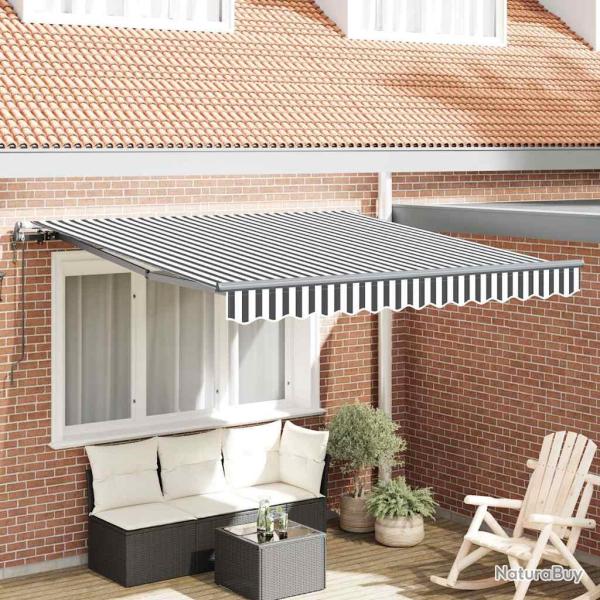 Auvent r�tractable automatique anthracite et blanc 300x250 cm