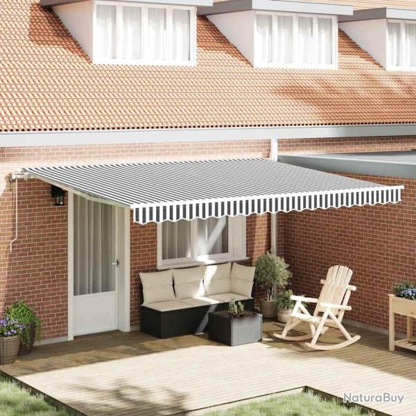 Auvent r�tractable automatique anthracite et blanc 450x300 cm