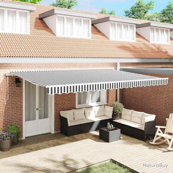 Auvent r�tractable automatique anthracite et blanc 500x300 cm