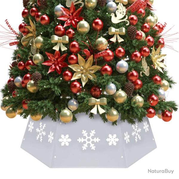 Jupe de sapin de No�l Argent� et blanc �68x25 cm