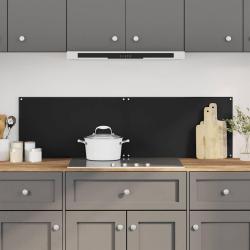 Dosserets de cuisine 2 pcs noir 70x60 cm verre tremp&eacute;