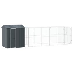 Cage pour oiseaux Anthracite 824 x 208 x 247 cm Acier galvanis&eacute;