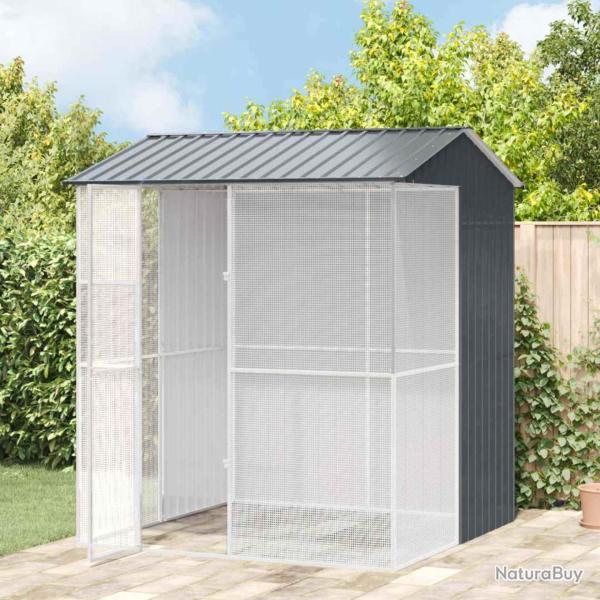 Cage pour oiseaux Anthracite 215 x 210 x 247 cm Acier galvanis�