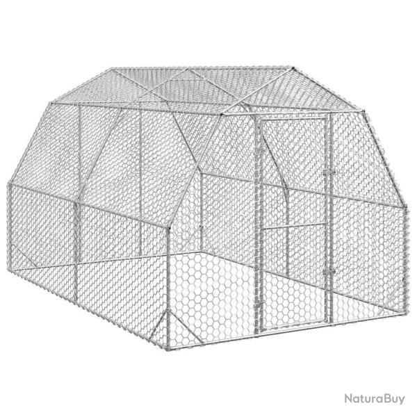 Poulailler 2,5x4x2,25 m acier galvanis�