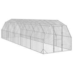 Poulailler 2,5x10x2,25 m acier galvanis&eacute;