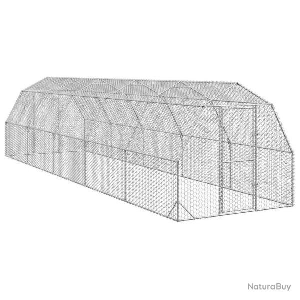 Poulailler 2,5x10x2,25 m acier galvanis�