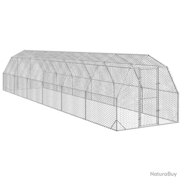 Poulailler 2,5x12x2,25 m acier galvanis�
