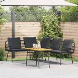 Ensemble de canap&eacute; de 2 pcs Noir polyrotin