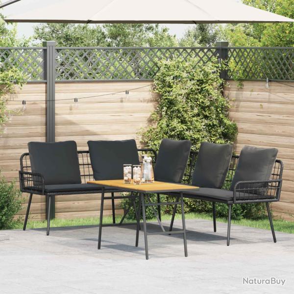 Ensemble de canap� de 2 pcs Noir polyrotin