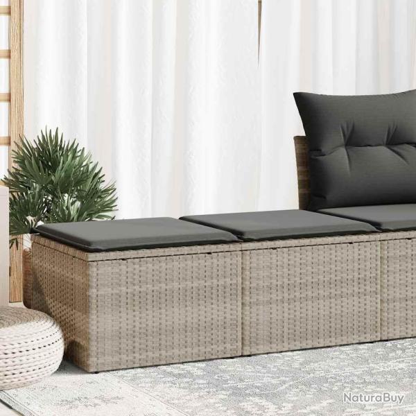 Salon de 2 pcs avec coussins gris clair polyrotin acacia
