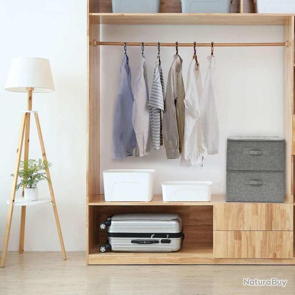 Bo�tes de rangement 2 pcs Tissu 43x34x23 cm Gris