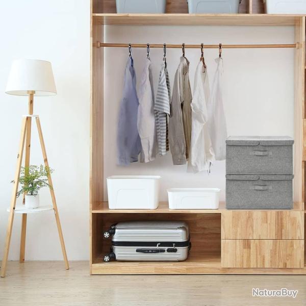 Bo�tes de rangement Tissu intiss� 2 compartiments Gris