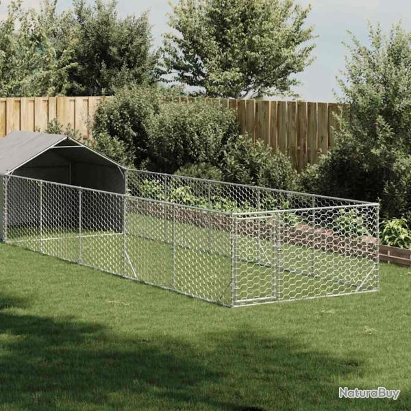 Niche d'ext�rieur pour chien enclos 8x2x1,5 m acier galvanis�