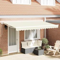 Cadre d'auvent Cr&egrave;me 350 x 200 cm Polyester avec rev&ecirc;tement PU