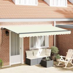 Auvent &eacute;lectrique, 100 % polyester cr&egrave;me, pour la terrasse, 3,5 &times; 2 m