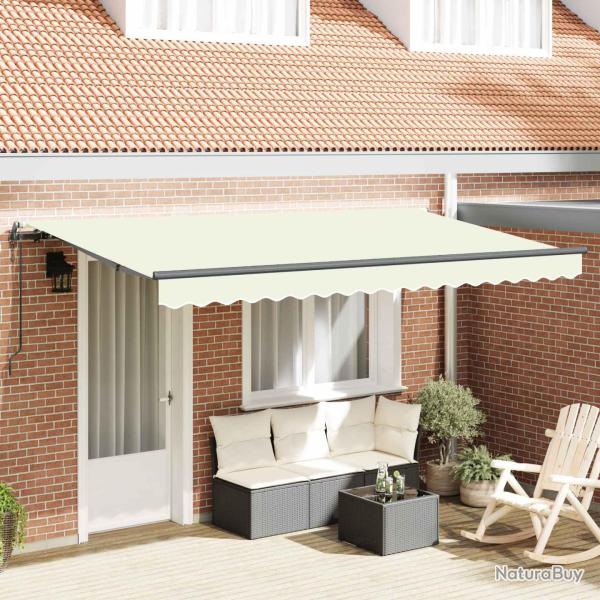Auvent �lectrique, 100 % polyester cr�me, pour la terrasse, 3,5 � 2 m