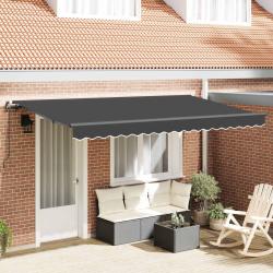 Auvent R&eacute;tractable Anthracite 350 x 200 cm tissu