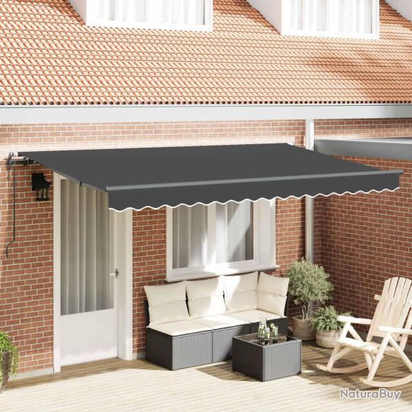 Auvent �lectrique, 100 % polyester anthracite, pour la terrasse, 3,5 � 2 m