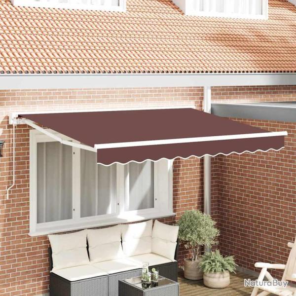 Cadre d'auvent Marron 350 x 200 cm Polyester avec rev�tement PU