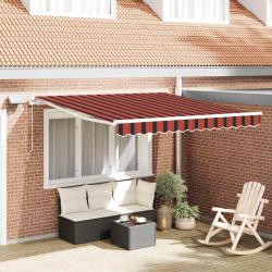 Auvent R&eacute;tractable orange et marron 300 x 250 cm Tissu et acier