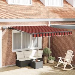 Auvent R&eacute;tractable orange et marron 300 x 250 cm tissu