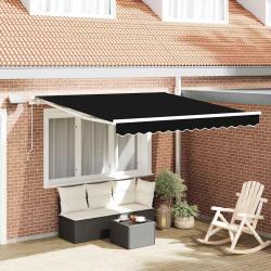 Auvent r&eacute;tractable Noir 300 x 250 cm Tissu et Aluminium