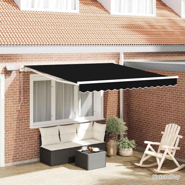 Auvent r�tractable Noir 300 x 250 cm Tissu et Aluminium