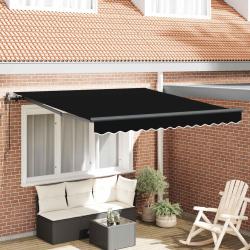 Auvent R&eacute;tractable Noir 300 x 250 cm Tissu et Aluminium