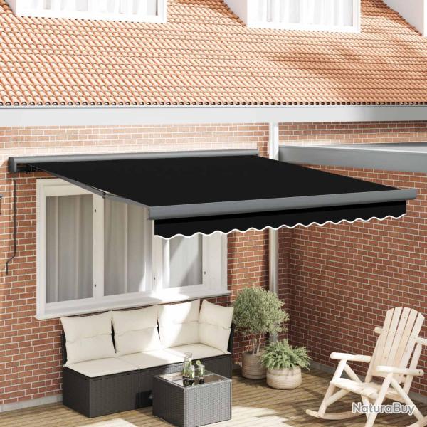 Auvent r�tractable Noir 300 x 250 cm Toile et Aluminium