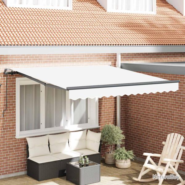 Auvent r�tractable Blanc 300 x 250 cm Polyester et Aluminium