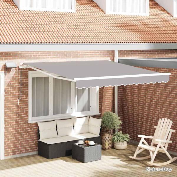 Auvent r�tractable Gris clair 300 x 250 cm Tissu et Aluminium
