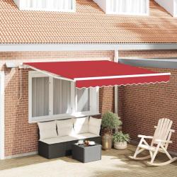 Auvent r&eacute;tractable Rouge 300 x 250 cm Tissu et Aluminium